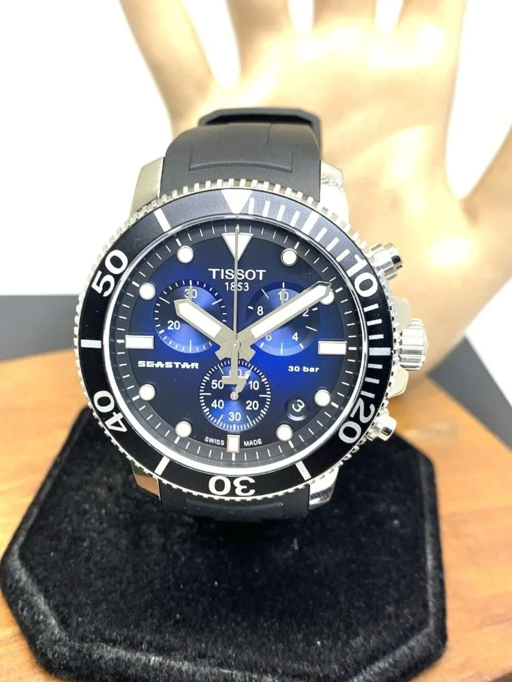 Tissot Men's Watch Seastar Chronograph Swiss Quartz Black Blue T1204171704100